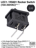 Ship Type Switch RS601A-1010013BB Plug-in Tactile Switch 21*15*13.6mm Push Button Switch 6A 250V Rocker Switch