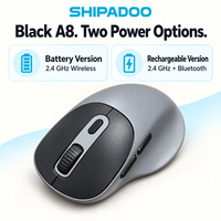 Mouse Nirkabel Grosir A8 2.4GHz 2000 DPI Dengan 6 Tombol dan Roda Gulir Silikon untuk Kantor