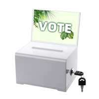 Boîte à suggestions Kejea en PS blanc, impression personnalisée prise en charge, pour salons professionnels et événements, stockage de suggestions