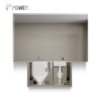 Distributeur de savon automatique sans contact 2 en 1 sèche-mains sans balai design armoires de salle de bain miroir vanité de salle de bain