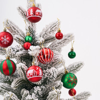 Weihnachtskugeln, 44-teiliges Set, galvanisierte, bemalte Kugeln, Weihnachtsbäume, hängende Anhänger, Weihnachtsdekoration für Zuhause, Party