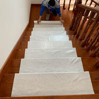 Feutre Adhésif 100% Polyester Écologique Respirant Imperméable Anti-Plis Anti-Taches Poids Moyen pour Rénovation Domestique Blanc
