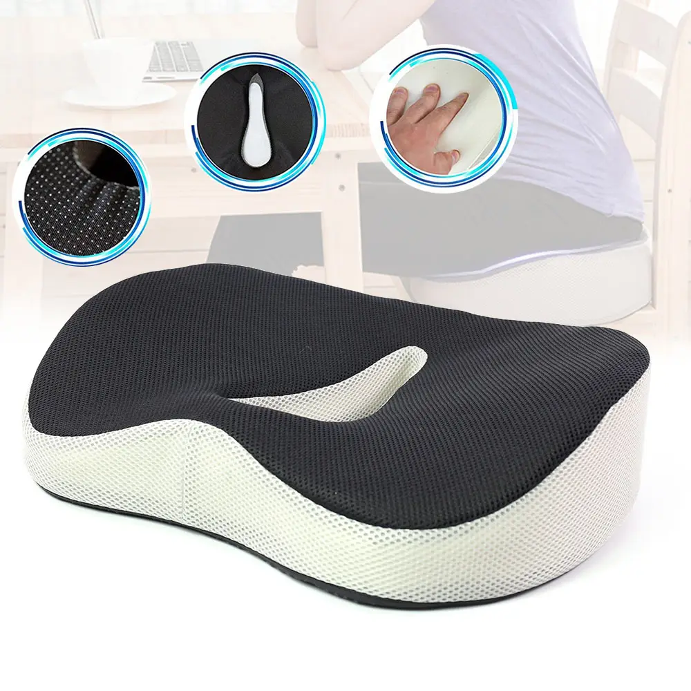 Lower Back Pain Relief 100% Pure Firm Memory Foam Coccyx Seat Cushion Pillow For Office Chair Sitting Tailbone Cushion//