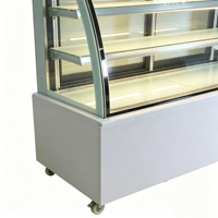 Vitrine réfrigérée pour gâteaux de supermarché, vitrine à gâteaux verticale en verre incurvé, vitrine réfrigérée à double porte pour gâteaux
