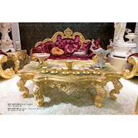 Baroque luxe royal salon design en bois doré table basse