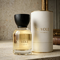 Flacon de parfum de luxe en verre, très vendu, 30 ml, flacon de parfum de luxe en verre, 100 ml, flacon de parfum rond noir avec couvercle en bois