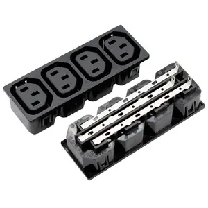 Conector de enchufe de entrada, 10A, 15A, 16A, 20A, IEC, 320, C13, UPS, PDU, 4 entradas, C13