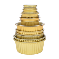 Emballage alimentaire de couleur personnalisée petite taille 125ml feuille d'aluminium gâteau tasse jetable rond four de cuisson feuille casserole conteneur plateau