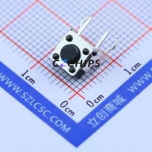 1825027-5 Tactile Switch Through hole Component (THT) Switch Single Pole Single Throw Round Button 1.6N Right Angle Insert - Product Image 1
