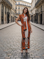Robe longue amincissante plissée avec ceinture et foulard pour femme, collection été 2026, vente chaude du fabricant d'origine