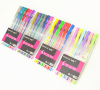 Paquete de 24 Bolígrafos de Gel de Plástico Impresos de 0.7mm con Purpurina, 24 Colores Disponibles para Uso en Oficina y Escuela, Dollar Store