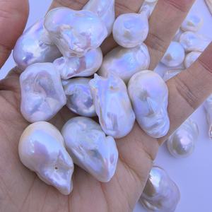 Grote maat 15-20mm natuurlijke 3A kwaliteit losse parel barok visstaart verspreide parel witte Edison zoetwaterparel - Product Image 2