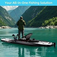 Prix d'usine en gros OEM Livraison directe Canoë gonflable Drop Stitch pour la pêche et le surf, Bateau à rames, Kayak à pédales gonflable