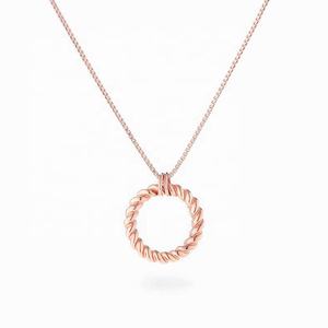 Collier en argent sterling 925 minimaliste de haute qualité, nouveau modèle 2025, délicat, tendance, pour femmes, avec cercle torsadé - Product Image 6