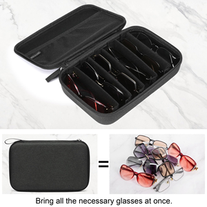 Durable Polyester 8-Slot Eyeglasses Travel Sunglasses Organizer <b>Case</b> with Zipper Closure - Product Image 5