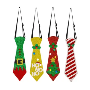 12 видов стилей новый Рождественский праздничный Блестящий галстук Декоративный Рождественский галстук для детей взрослых