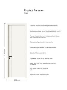 Eco-friendly Modern Wooden Interior <strong>Door</strong> for Bedroom - Product Image 4