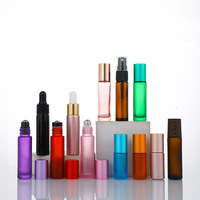 Flacon de parfum roll-on 5ml 10ml avec bouchon à vis, flacons vides pour huiles essentielles, forme cylindrique en couleur givrée pour huile de parfum