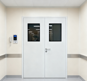 <span class=keywords><strong>Puerta</strong></span> Cortafuego de Acero Galvanizado de Doble Hoja <span class=keywords><strong>Blanca</strong></span> Ecológica OEM con Certificación UL CE - Product Image 1