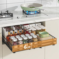 Étagère de rangement rétractable réglable pour armoire d'évier de cuisine Organisateur d'accessoires de tiroir extensible de grande capacité