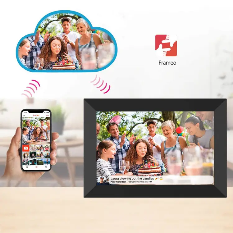 Display Lcd ad alta risoluzione cornice digitale lettore pubblicitario Android Touch Screen da 10 pollici Wifi Cloud cornice digitale per foto