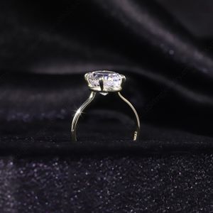 OL1481 China Diamond Jewelry Factory Großhandel Massiv 14 Karat Gold Custom Karat 1ct 3ct 5ct 6ct Oval Moissan ite Verlobung sring - Product Image 6