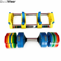 Haltères réglables en acier de haute qualité, colorés, 20 kg, 40 kg, prix d'usine en gros, support OEM ODM, ensemble d'haltères avec poignée antidérapante
