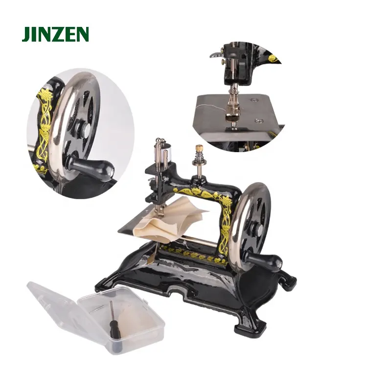 JINZEN JZ-72581 Gaya Baru Kreatif Portabel Penggunaan Rumah Memulihkan Cara Kuno Mesin Jahit Mini Kecil