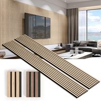Panneau mural en bois à lattes, panneau acoustique, panneau insonorisant, panneau décoratif pour mur intérieur, directement de l'usine