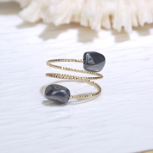 خواتم رقيقة الشكل غير منتظمة من الكريستال الطبيعي والكوارتز الوردي والخواتم الإصبع الفيروزي للنساء هدايا مجوهرات حفلات - Product Image 6