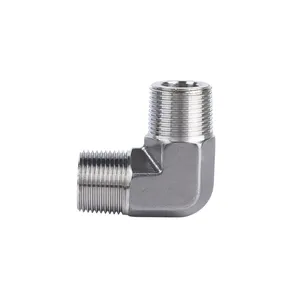 Stainless Steel Instrument Fittings High Pressure 90 Deg Elbow 1/2" NPT Male Equal Elbow