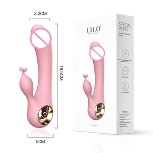 Vibratore Realistico di Alta Qualità a Forma di Bacchetta Magica per Donne, Doppio Motore, Silicone, Stimolatore Punto G, Verde Scuro e Rosa, Multifrequenza - Product Image 5