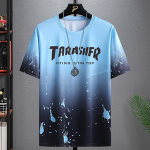 Camisetas Oversize de Sublimación para Hombre Más Vendidas, OEM Personalizadas de Poliéster con Sensación de Seda Helada, Camisetas Formales Estampadas en Blanco - Product Image 2