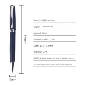 SHULI Penna 1.0mm Metall matt schwarz/Gold Metallstift Luxus Werbung benutzer definierte Logo Metal Body Twist Kugelschreiber