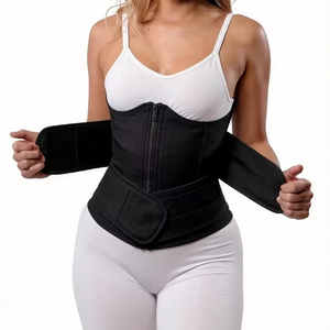Cintura Modellante Sportiva da Donna con Doppio Velcro, Cinghie di Supporto <span class=keywords><strong>per</strong></span> Allenamento, Corsetto Sottoseno in Lattice a Forma di W con Cerniera - Product Image 1