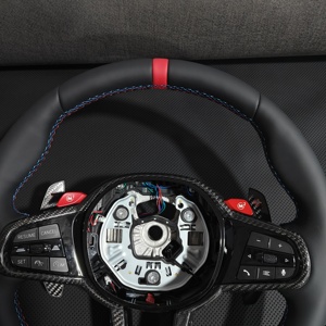 พวงมาลัยหุ้มหนังคาร์บอนไฟเบอร์สำหรับรถ BMW M2 M3 M4 M5 F10 F50 F30 F32 F80 F82 F90 G30 G20 - Product Image 4