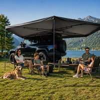 Auvent latéral de voiture double couche quatre saisons 270° en Oxford 420D imperméable, autoportant pour SUV, tente à ouverture rapide en forme d'éventail