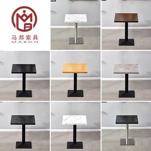 Grosir Cina kustom Toko Kopi Makanan Cepat persegi meja komersil Cafe Marble kayu bulat perabotan restoran Modern - Product Image 2