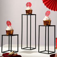 Support de présentation noir pour table de desserts de mariage et d'anniversaire, plateau de service pour pâtisseries et gâteaux, présentoir alimentaire pour événements et décorations