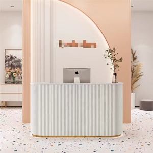 Wss Best Selling Curved Office Furniture Counter Front Table Modern Cashier Leisure Club Reception <b>Desk</b> Beauty Salon - Product Image 1