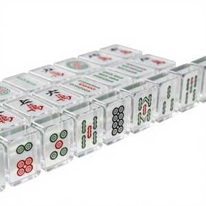 Tuiles de mahjong américaines en acrylique personnalisées, transparentes, pour 4 joueurs, écologiques, durables, jeu de société pour les fêtes de Noël - Product Image 2
