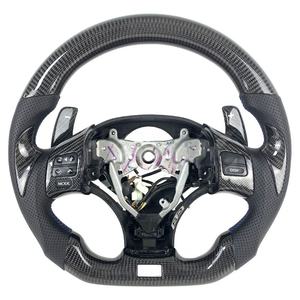 Volante de Fibra de Carbono Real a <span class=keywords><strong>Precio</strong></span> de Fábrica para <span class=keywords><strong>Lexus</strong></span> IS CT NX ES GS, Base Plana, 3 Palancas, Estilo Deportivo - Product Image 1