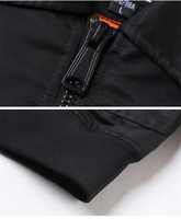 Blouson aviateur pour homme OEM ODM, col à revers, rembourré, automne-hiver, logo personnalisé