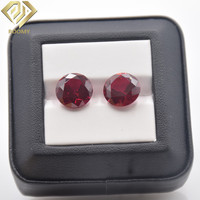 Rubis synthétique lâche rond à facettes 12mm grand laboratoire créé des pierres précieuses rubis