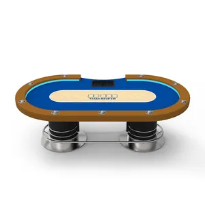 Custom Design Texas Hold'em Tables 2.4m 2.6m 10 posti Casino Poker Table Texas Hold'em gioco d'azzardo Poker Table