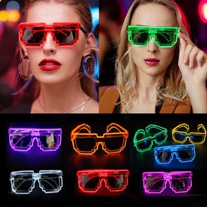Lunettes de soleil à mosaïque de pixels LED en gros, lunettes à obturateur néon lumineuses, bar, <span class=keywords><strong>club</strong></span>, rave, concert, événement, accessoires de costume de DJ, fournitures de fête en vrac - Product Image 4