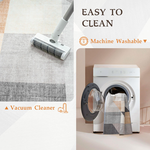 Alfombra de área de lavado a máquina con logotipo personalizado de fábrica para sala de estar estilo geométrico alfombra con respaldo no silp - Product Image 6