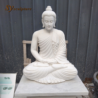 Grandes statues de Bouddha en marbre blanc Sculptures personnalisées en marbre de Bouddha Statues bouddhistes religieuses thaïlandaises grandeur nature Ventes directes