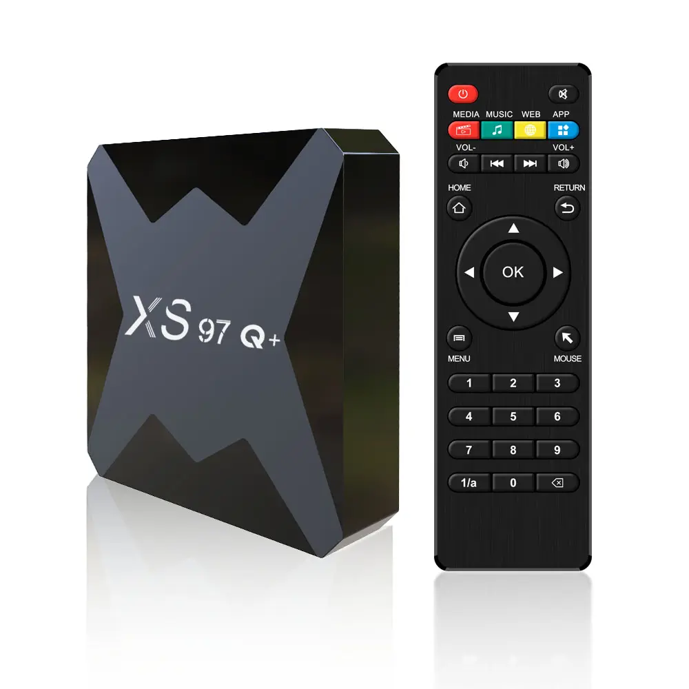 All'ingrosso xs97 q + tv box android Allwinner H313 set-top box smart 1gb 8gb 4k Ott Android 10 Tv Box con telecomando