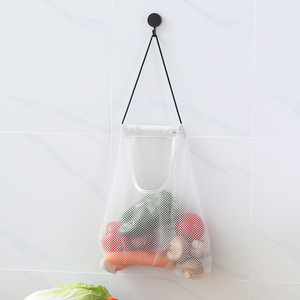 Kitchen <b>Hanging</b> Mesh Storage Bag For Vegetables And Fruits Breathable Portable With Hook Rectangle Shape - Product Image 4